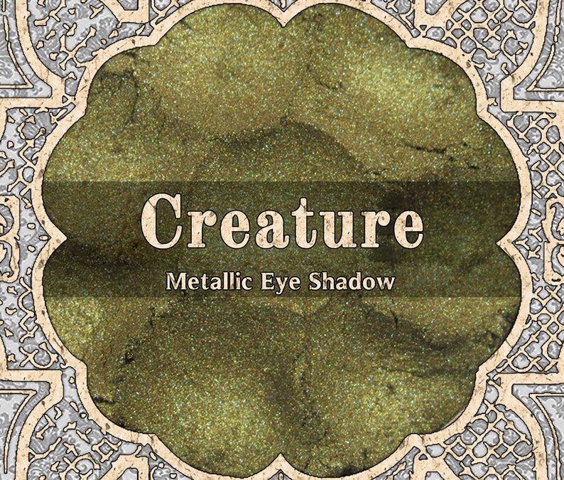 CREATURE Eye Shadow, Metallic Olive Green, Halloween Makeup, Goblincore Gift, VEGAN and Cruelty Free Cosmetics, TAT 6-8 Biz Days image 1