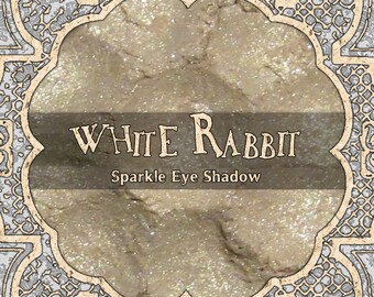 WHITE RABBIT Sparkle Eyeshadow: Samples or Jars, Pale Cream Beige, Silver Sparkle, Powder Eyeshadow, Vegan Eyeshadow, TAT 7-9 Biz Days