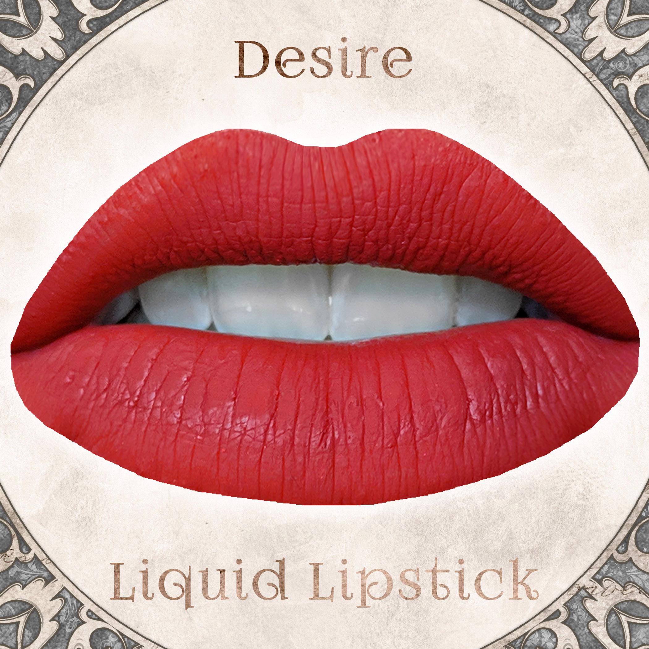 DESIRE リキッドリップスティック：マットブライトチェリーレッド