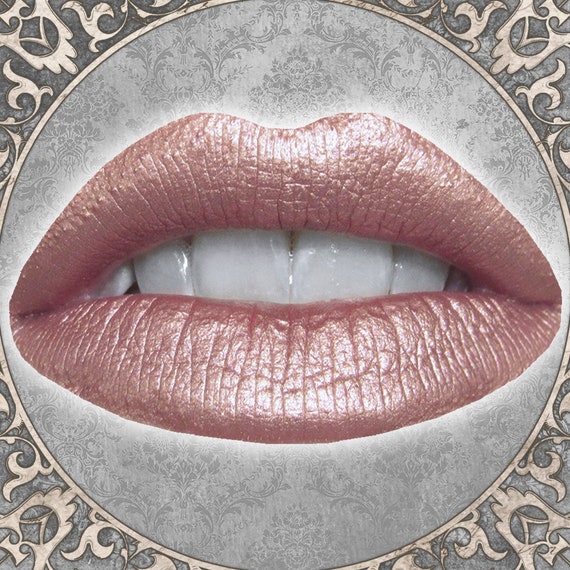 KITSUNE Liquid Lipstick: Metallic Rose Beige, Vegan Makeup, TAT 5-6 Biz Days