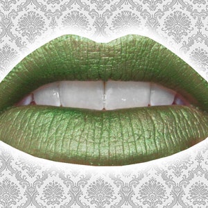 SERPENT'S KISS Liquid Lipstick, Metallic Olive Green, Vibrant Olive, Green, Halloween Makeup, Vegan Matte Lipstick, TAT 7-9 Biz Days