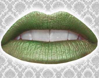 SERPENT'S KISS Liquid Lipstick, Metallic Olive Green, Vibrant Olive, Green, Halloween Makeup, Vegan Matte Lipstick, TAT 8-10 Biz Days