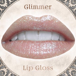 GLIMMER Lip Gloss: Sheer White Diamond Sparkle, Vegan Makeup,