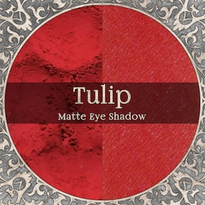 TULIP Matte Eye Shadow, Neutral Red, Bright Red, Matte Red Eyeshadow, Apple Red, Loose Powder Eyeshadow, Cosmetic Pigment, TAT 3-5 Biz Days