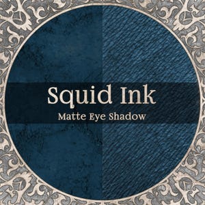 Dark Cyan Blue Matte Eye Shadow, SQUID INK, Deep Denim Blue, Ocean Inspired Beauty Gift, Cruelty Free and Vegan Makeup, TAT 3-5 Biz Days