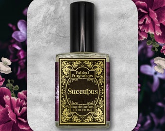 SUCCUBUS Eau de Parfum Spray with Black Cherry, Chardonnay, Plum Blossom, Kudzu Blossom, Jasmine, Black Suede, Fantasy, TAT 5-7 Biz Days