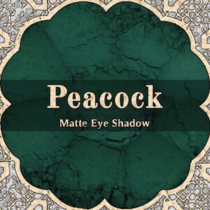 PEACOCK Matte Eye Shadow, Dark Teal Green, Deep Teal, Pine Green, Loose Powder Eyeshadow, Cosmetic Pigment, VEGAN Makeup, TAT 6-8 Biz Days