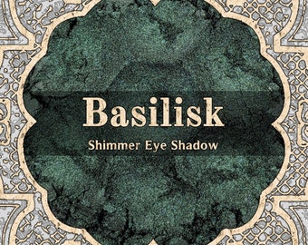 BASILISK Shimmer Eye Shadow, Deep Blackened Emerald Green, Green Duochrome, Loose Powder Eyeshadow, VEGAN Cosmetics, TAT 5-7 Biz Days