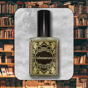 Old Library Eau de Parfum Spray, ATHENAEUM, Aged Paper, Teak Wood, Leather Scent, Book Lover Gift, Vegan Fragrance, TAT 3-5 Biz Days