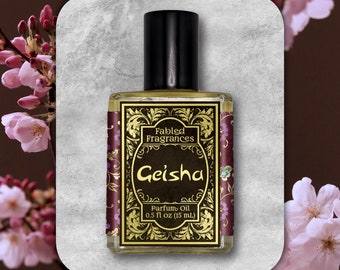 GEISHA Perfume Oil with Green Tea, Magnolia, White Lotus, Soft Musk, Jasmine Sambac, Powder, Japanese, Geiko, TAT 7-9 Biz Days