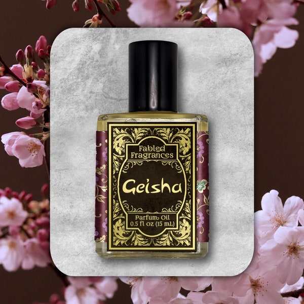 GEISHA Perfume Oil with Green Tea, Magnolia, White Lotus, Soft Musk, Jasmine Sambac, Powder, Japanese, Geiko, TAT 8-10 Biz Days