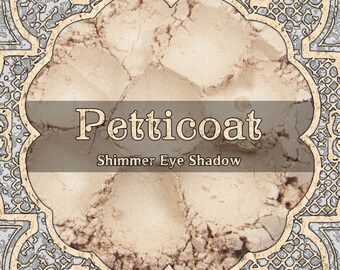 PETTICOAT Shimmer Eye Shadow, Pale Buff Beige, Light Almond, Ivory Sand, Loose Powder Eyeshadow, Cosmetic Pigment, VEGAN, TAT 7-9 Biz Days