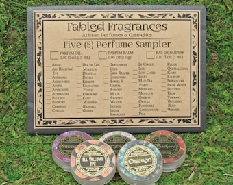 Solid Perfume Sampler: Choose 5 Scents, Vegan and Cruelty Free, TAT 5-6 Biz Days