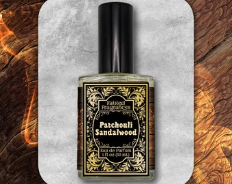 PATCHOULI SANDALWOOD Eau de Parfum Spray with Light Patchouli, Dark Patchouli, East Indian Sandalwood, Amyris, Hippie, TAT 8-10 Biz Days