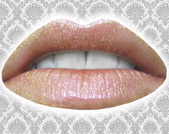 AKUMA Lip Gloss, Copper Rose Glitter Lip Glaze, Iridescent Lip Color, Sheer Lip Gloss, Vanilla Flavor, VEGAN Lip Gloss, TAT 6-8 Biz Days