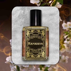 KAMADEVA Perfume Oil - Dark Patchouli and Nag Champa Incense, Gender Neutral Cruelty Free and Vegan Fragrance - TAT 3-5 Biz Days