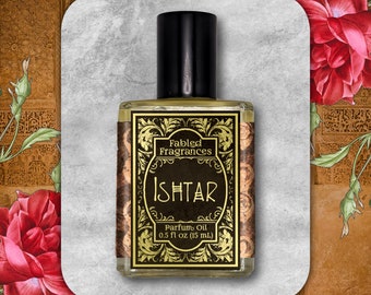 ISHTAR Perfume Oil with Bulgarian Rose, White Lotus, Vetiver, East Indian Sandalwood, Mesapotamian, Inanna, Love Goddess, TAT 6-8 Biz Days