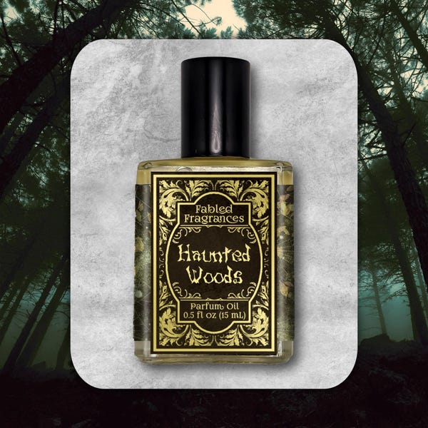 HAUNTED WOODS Perfume Oil, Mossy Chypre Scent, Cruelty Free & Vegan Fragrance Roll-on