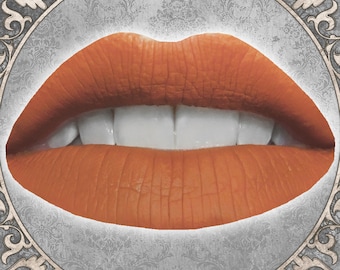 Pumpkin Orange Matte Liquid Lipstick, CORNUCOPIA, Autumn Gift, Halloween Cosmetics, Cruelty Free Vegan Makeup, TAT 3-5 Biz Days