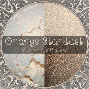 ORANGE STARDUST Shimmer Eyeshadow: Samples or Jars, Iridescent Orange, Loose Powder Eyeshadow, Vegan Cosmetics, TAT 3-5 Biz Days