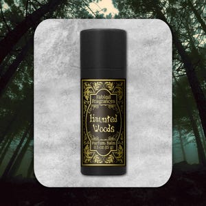 Halloween Forest Solid Perfume, HAUNTED WOODS, Chypre Scent with Cedar Moss, Spooky Fragrance, Vegan Parfum Balm, TAT 3-5 Biz Days