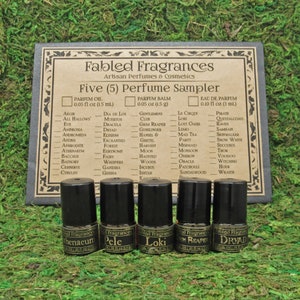 Perfume Oil Sampler, Choose 5 (Five) Samples, Cruelty Free & Vegan, Alcohol Free, Roll-on Parfum, Fantasy Fragrance, TAT 6-8 Biz Days