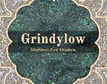 GRINDYLOW Shimmer Eye Shadow, Dark Teal Green, Teal Duochrome Highlight, Loose Powder Eyeshadow, VEGAN Cosmetics, TAT 8-10 Biz Days