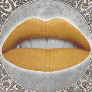 Matte Warm Yellow Liquid Lipstick, ODYSSEY, Harvest Gold, Autumn Beauty, Fall Gift, Cruelty Free and Vegan Cosmetics, TAT 3-5 Biz Days