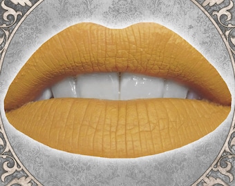 ODYSSEY Liquid Lipstick: Matte Warm Gold Yellow, Vegan Makeup, TAT 5-6 Biz Days