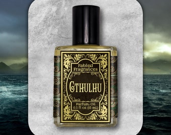 CTHULHU Perfume Oil with Katrafay, Yarrow, Verbena, Ocean Water, Musk, Guaiac Wood, Seaweed, Agarwood Oud, HP Lovecraft, TAT 6-8 Biz Days