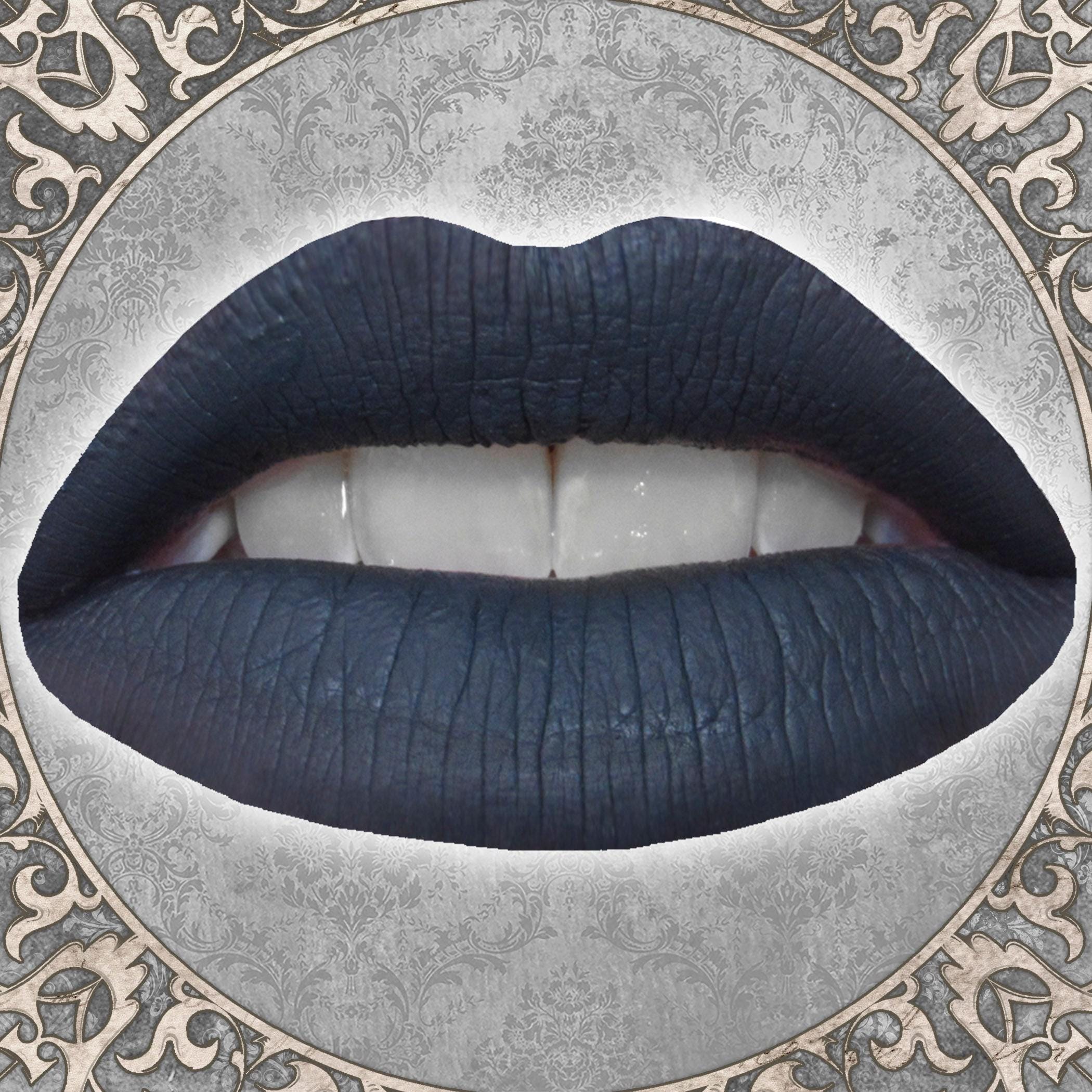 Matte Dark Blue Grey Liquid Lipstick TOMBSTONE Gothic Witchy Gift Spooky Halloween Makeup Vegan Beauty Gift TAT 4 7 Biz Days Etsy