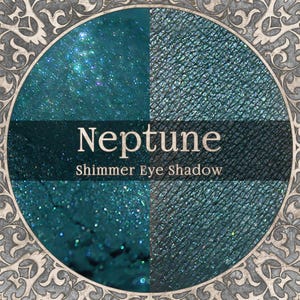 NEPTUNE Shimmer Eye Shadow, Dark Teal Green, Teal Eye Shadow, Dark Turquoise, Loose Powder Eyeshadow, Vegan Cosmetics, TAT 3-5 Biz Days
