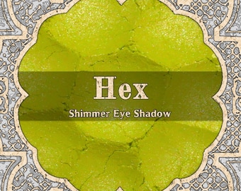 HEX Eye Shadow, Shimmery Bright Chartreuse Yellow Green, Loose Powder Makeup, VEGAN Cosmetics, TAT 7-9 Biz Days