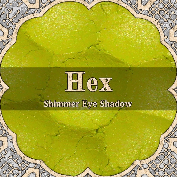 HEX Eye Shadow, Shimmery Bright Chartreuse Yellow Green, Loose Powder Makeup, VEGAN Cosmetics, TAT 8-10 Biz Days