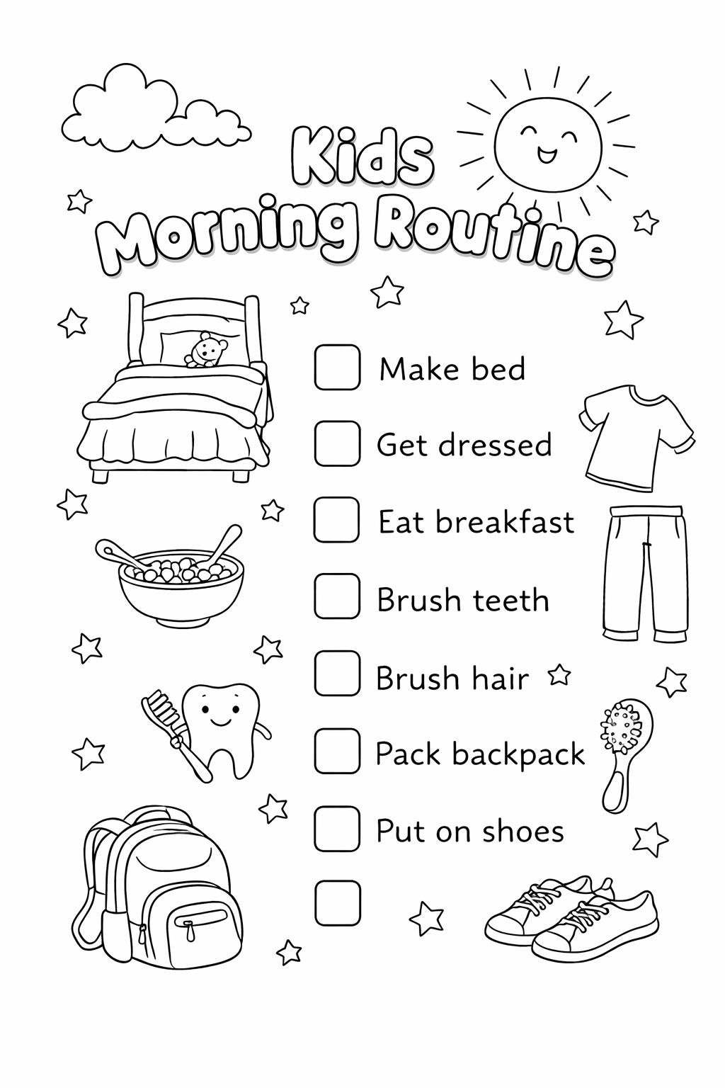 Kids Routine Chart Bundle 1 | Morning & Bedtime Routine | Chore Chart ...
