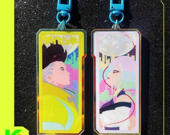 David and Lucy Cyberpunk Edgerunners Reversible Keychain!