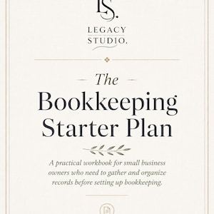 Small Business Bookkeeping Starter Plan | Business Records Organizer | QuickBooks Setup Prep | CPA Handoff Workbook