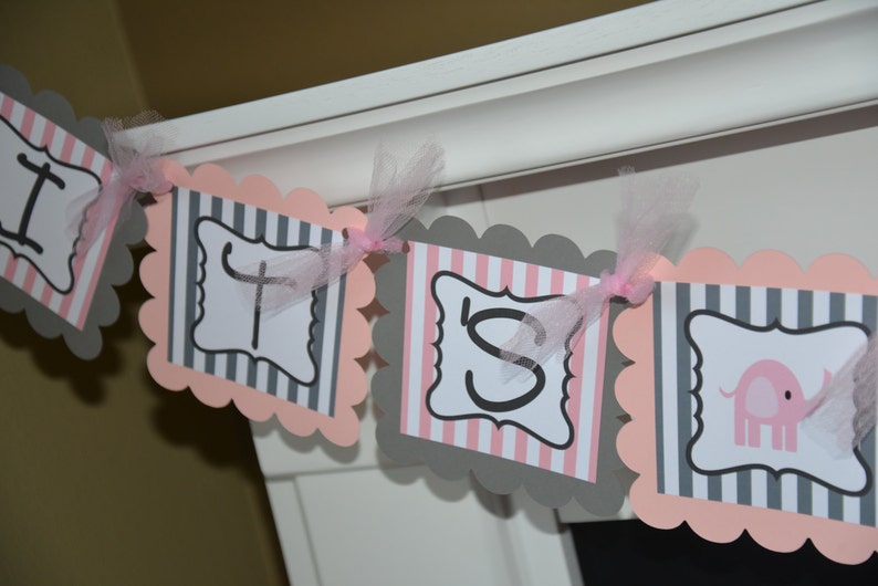 it/'s a girl banner elephant party banner elephant baby shower elephant banner, Elephant baby shower It/'s a Girl Elephant banner