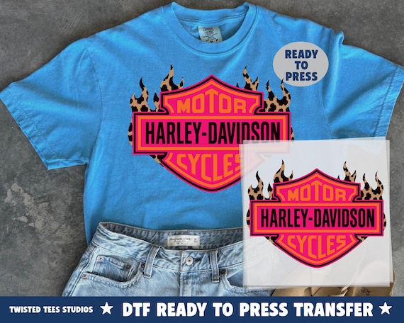 Motorcycle Neon Flames | Summer DTF Transfer | Ready To Press Heat Transfer | Trendy