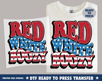 Red White Boozy DTF Transfer | Ready To Press Heat Transfer | Trendy
