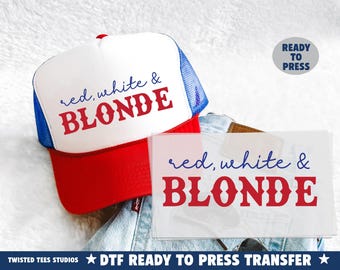 Red White Blonde DTF Transfer | Ready To Press Heat Transfer | Trendy