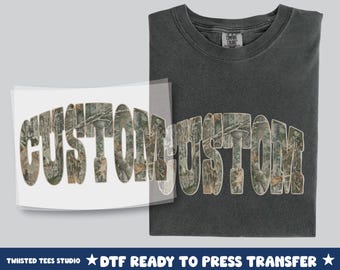 Custom Camouflage DTF Transfer | Ready To Press Heat Transfer