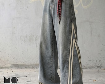 Wide Leg Pants | Loose Side Stripe Trousers | Daily Wear | Y2K Streetwear Style