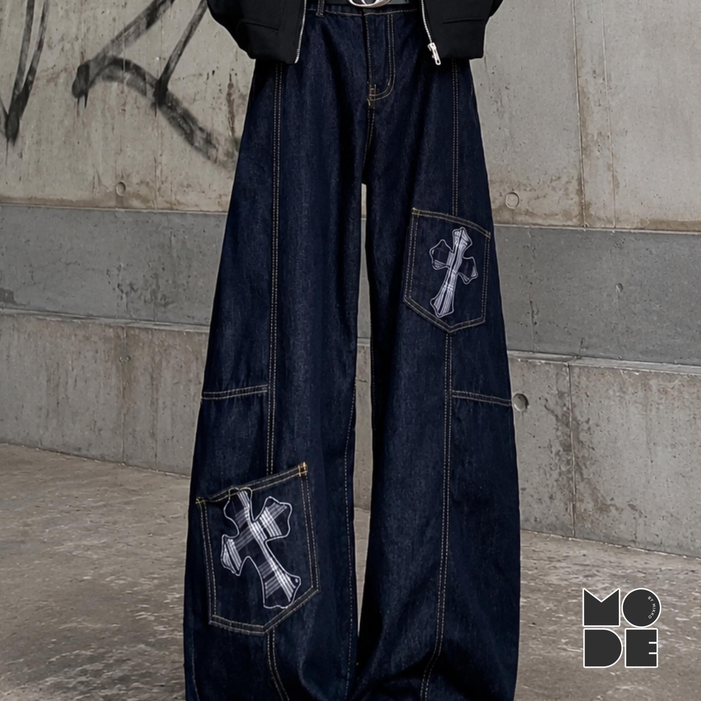 Y2k Cross Jeans - Etsy