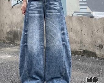 Wide Leg Jeans | Washed Loose Denim Pants | Daily Wear | Retro Streetwear Style