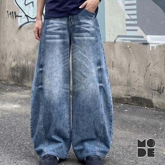 Wide Leg Jeans | Washed Loose Denim Pants | Daily Wear | Retro Streetwear Style