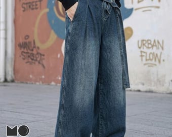 Wide Leg Jeans | Oversized Drawstring Denim Pants | Daily Wear | Y2K Streetwear Style