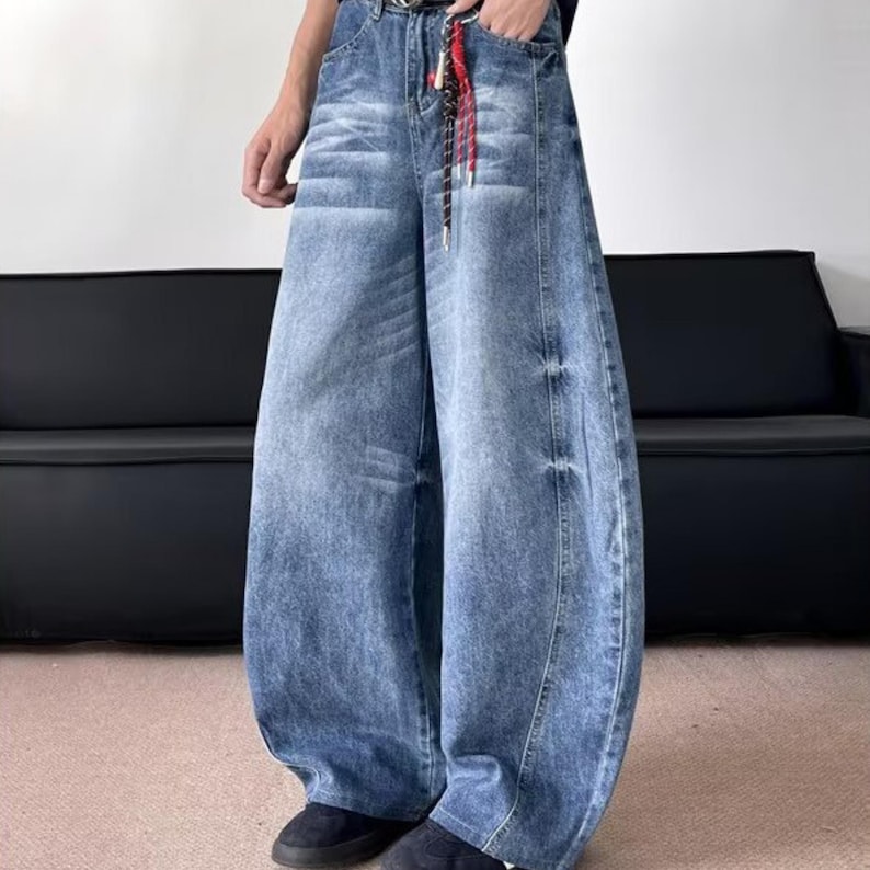 Wide Leg Jeans | Washed Loose Denim Pants | Daily Wear | Retro Streetwear Style

Washed wide leg denim jeans with oversized loose fit and retro casual streetwear style.