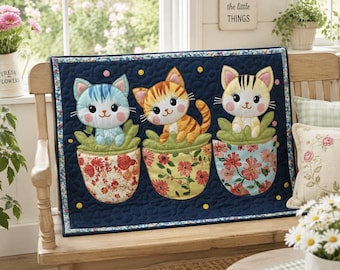 Meow in Bloom Quilt Pattern