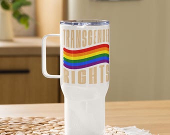 Pride Month Reisebecher, LGBTQ Kaffeetasse, Trans Rechte Geschenk, Queer Verbündeter Becher, Nonbinary Regenbogen Tasse, Pansexual Bi Pride Tasse